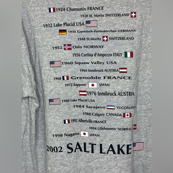 Vintage 2002 Olympic WInter Games Shirt Mens Large Gray Crew Neck Salt Lake NWT - Picture 4 of 9